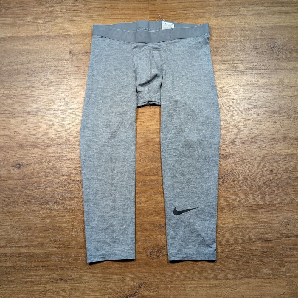 Nike Pro Dri-Fit Compression Pants Men's XL Gray Athletic Gym Sports Football